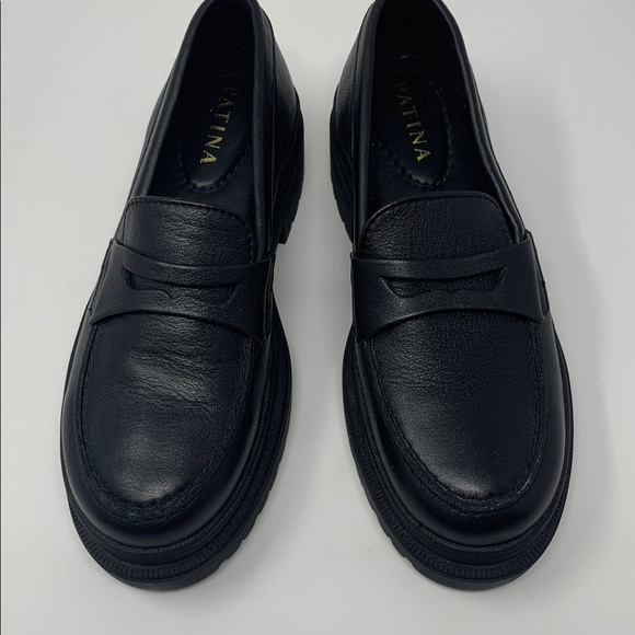 Patina Black Leather Loafers - Picture 4 of 7